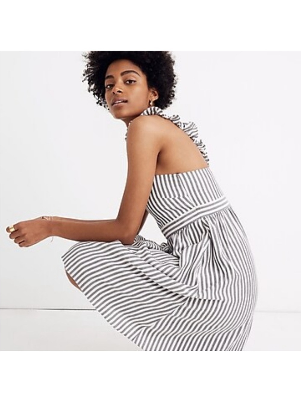 Madewell sz 4 Striped Ruffle Strap Mini Dress summer sundress preppy
coastal - Picture 4 of 16